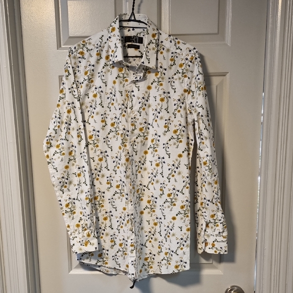 Simons Other - Le 31 Simons | Wildflower Bouquet Print Whitw Button Up Dress Shirt